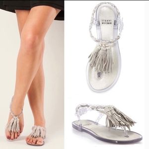 Stuart Weitzman Getali Jelly Tassel Thong Sandal Size 8